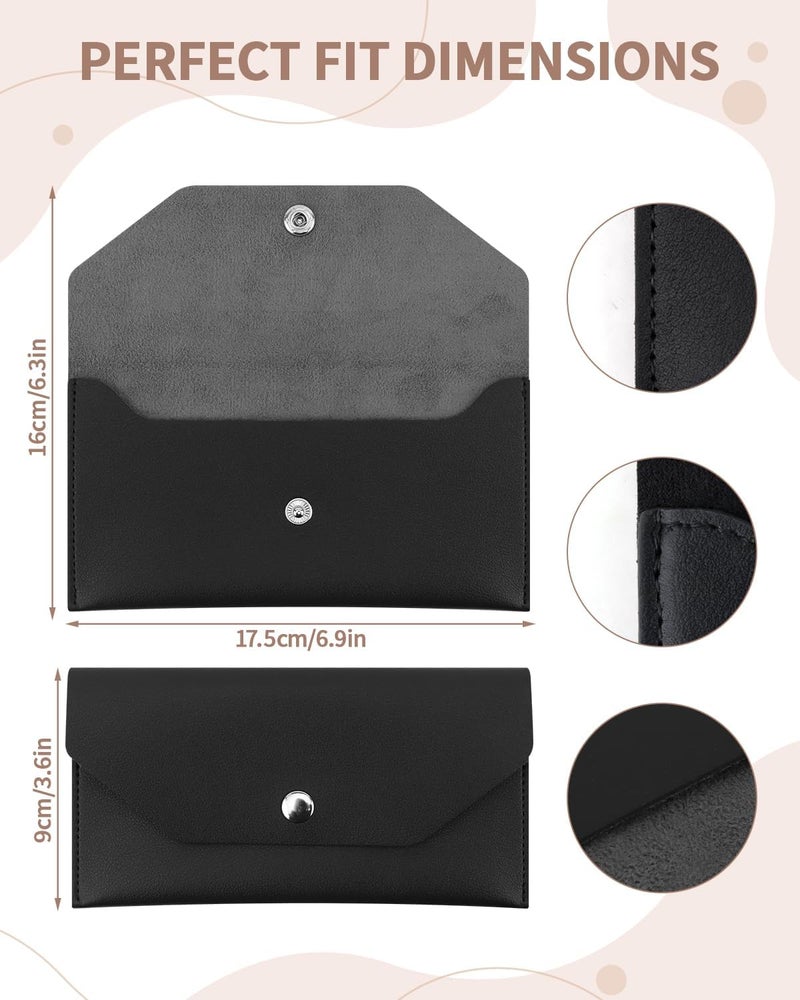 Abvsdu 1 Pieces Money Saving Binder, Black PU Leather Cash Envelopes Cash Wallet, Reusable Money Saving Binder for Wallets with Cash Envelope Tab Stickers for Bill Planner - Image 2